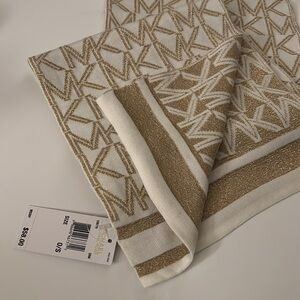 NWT Michael Kors Scarf Cream Golden Glitter Perfect Gift for Women’s 64 X 10